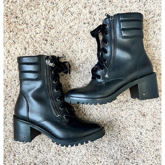 Coach Black Boots Size 7.5 #008 - Picture 3 of 12